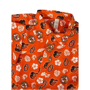 Baltimore Orioles O's MLB Hawaiian Shirt Button Up Size Adult M SGA‎ Fan NWOT